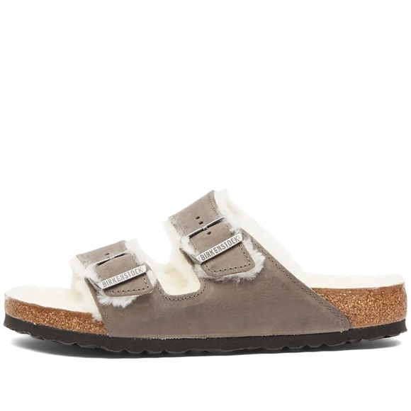 Birkenstock Arizona Shearling “Iron Oiled Leather” 1021067 NEW main image 4